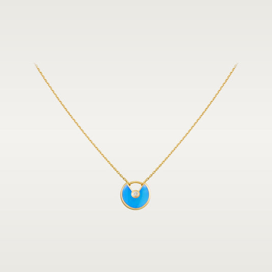 [BIJOUX]AMULETTE GOLD TURQUOISE NECKLACE