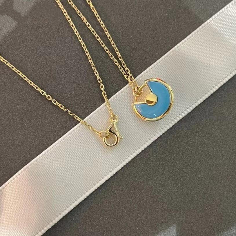 [BIJOUX]AMULETTE GOLD TURQUOISE NECKLACE