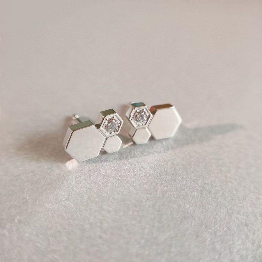 [BIJOUX]BEE LOVE SILVER DIAMOND EARRINGS