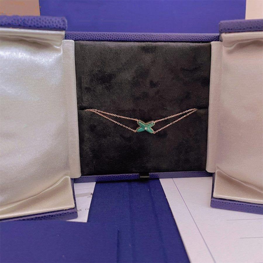 [BIJOUX]JEUX ブレスレット マラカイト ピンクゴールド 1 ダイヤモンド