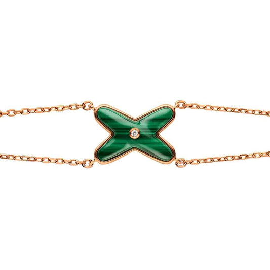 [BIJOUX]JEUX BRACELET MALACHITE PINK GOLD 1 DIAMOND