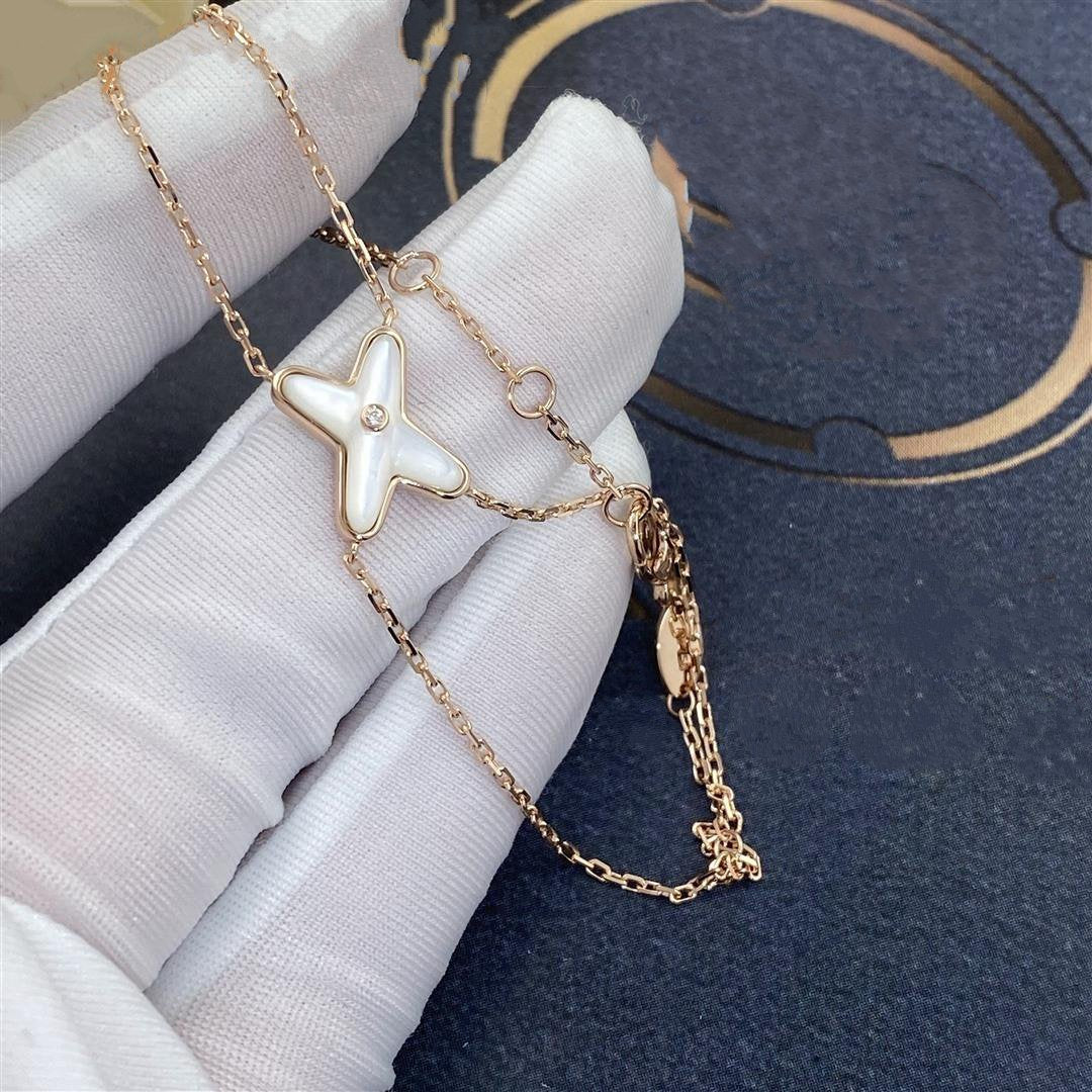 [BIJOUX]JEUX ブレスレット ホワイトモップ ピンクゴールド ダイヤモンド1個