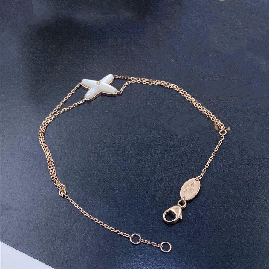 [BIJOUX]JEUX BRACELET WHITE MOP PINK GOLD 1 DIAMOND