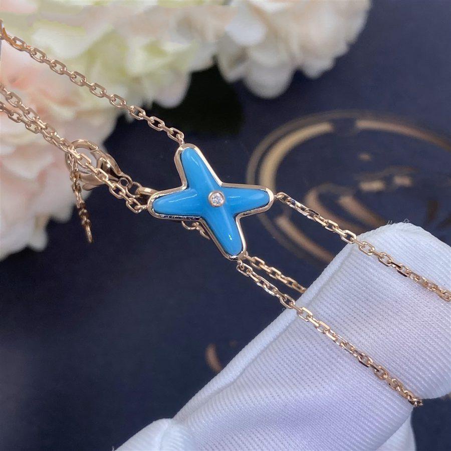 [BIJOUX]JEUX ブレスレット ターコイズピンクゴールド 1ダイヤモンド