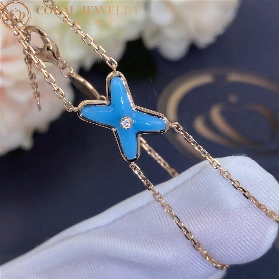 [BIJOUX]JEUX ブレスレット ターコイズピンクゴールド 1ダイヤモンド