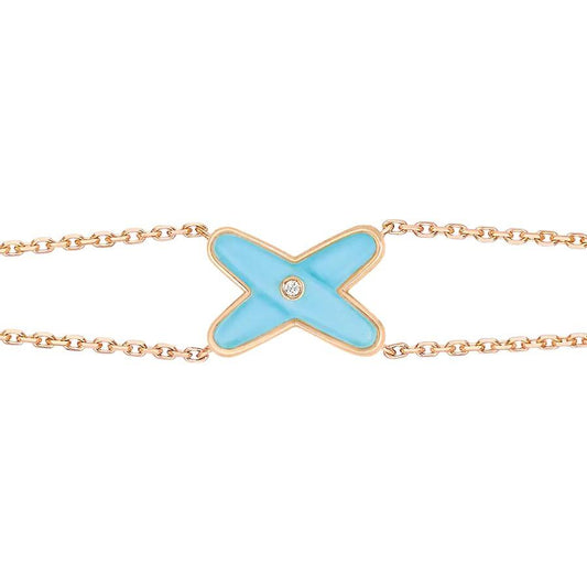 [BIJOUX]JEUX BRACELET TURQUOISE PINK GOLD 1 DIAMOND