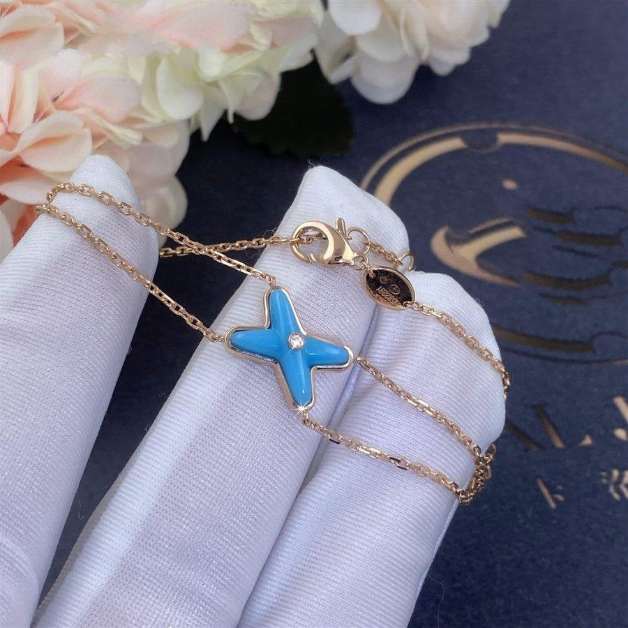 [BIJOUX]JEUX BRACELET TURQUOISE PINK GOLD 1 DIAMOND