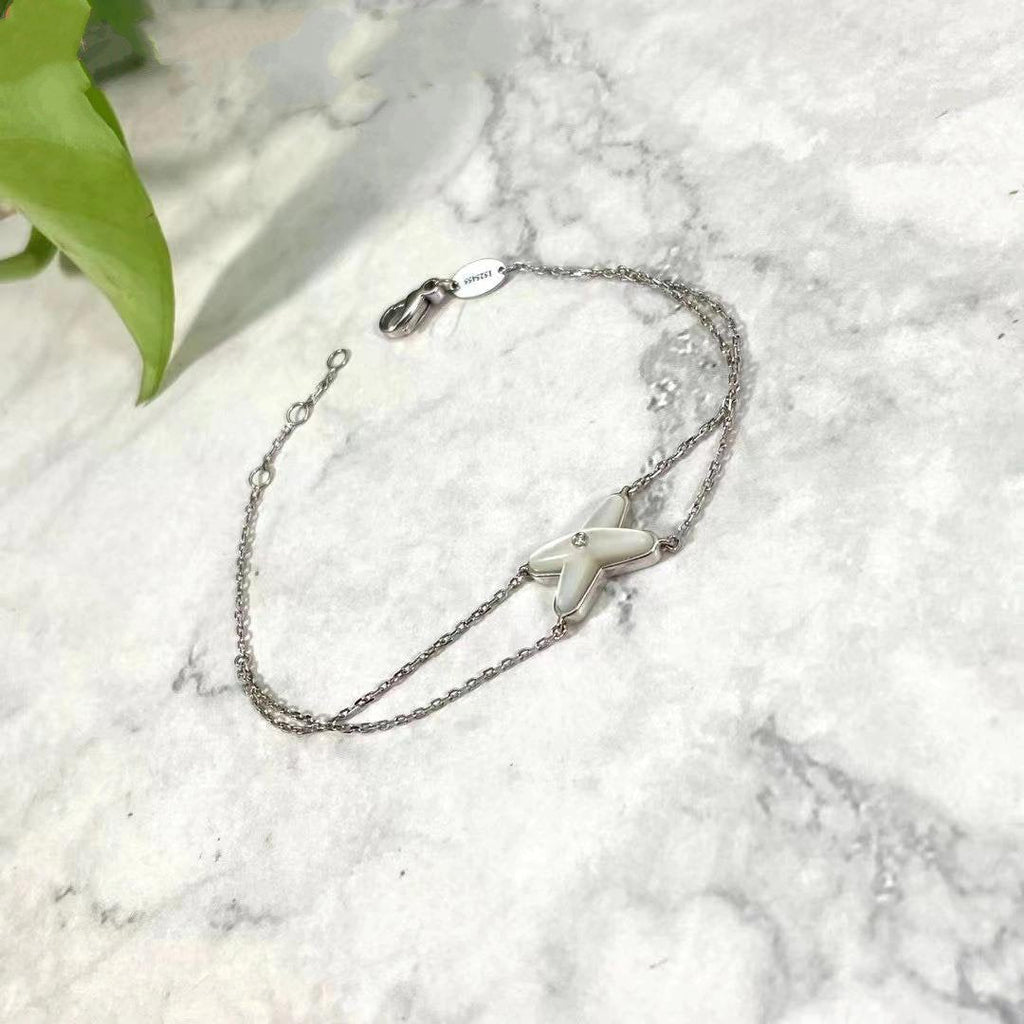 [BIJOUX]JEUX BRACELET WHITE MOP SILVER 1 DIAMOND