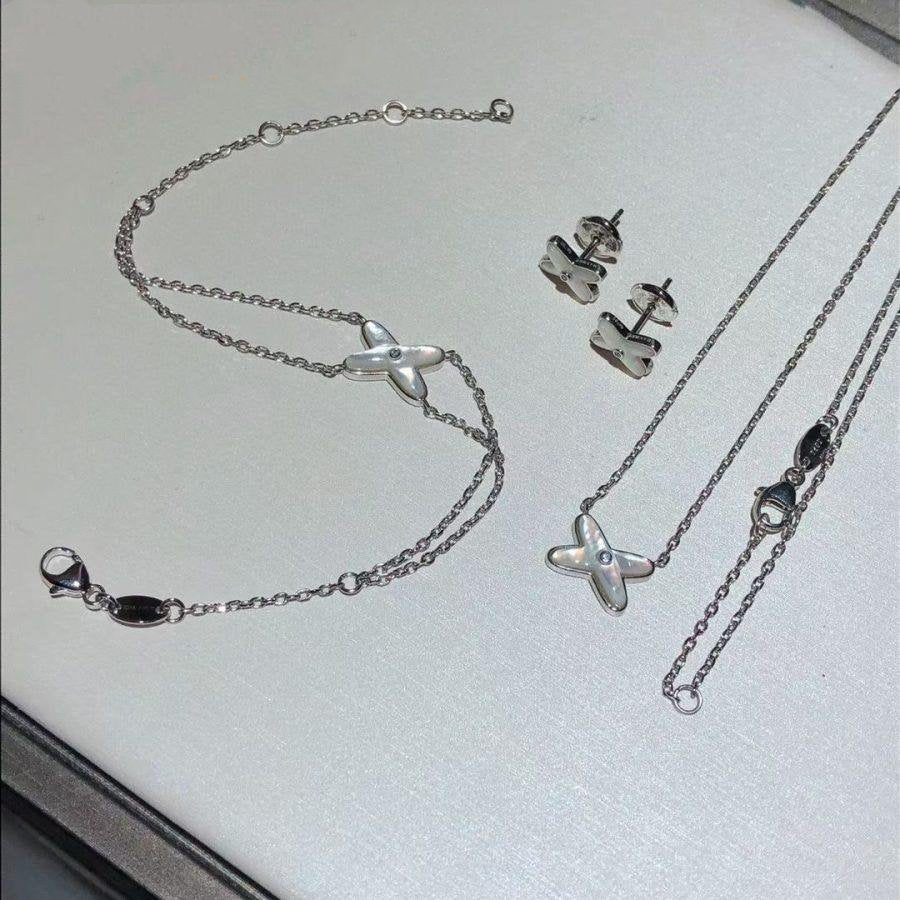 [BIJOUX]JEUX ブレスレット ホワイト モップ シルバー 1 ダイヤモンド