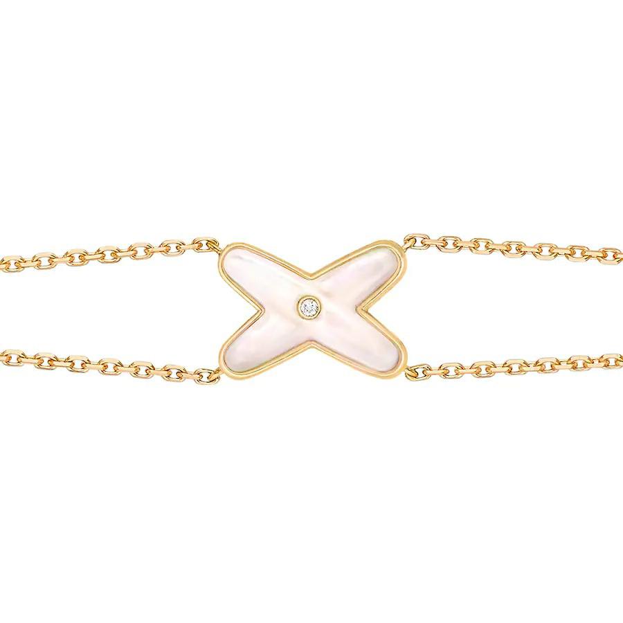 [BIJOUX]JEUX BRACELET NACRE BLANC OR 1 DIAMANT