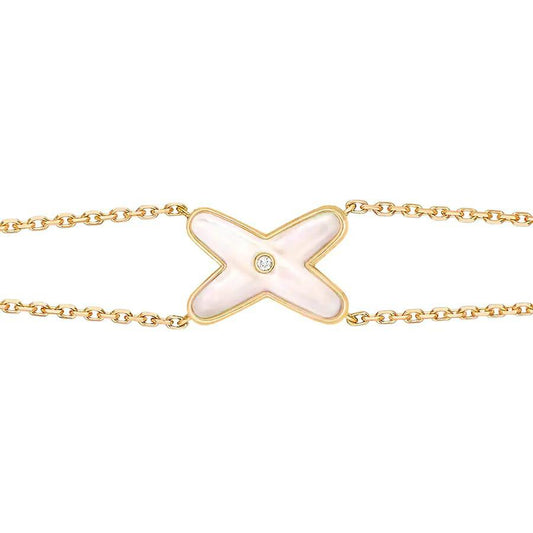 [BIJOUX]JEUX BRACELET WHITE MOP GOLD 1 DIAMOND