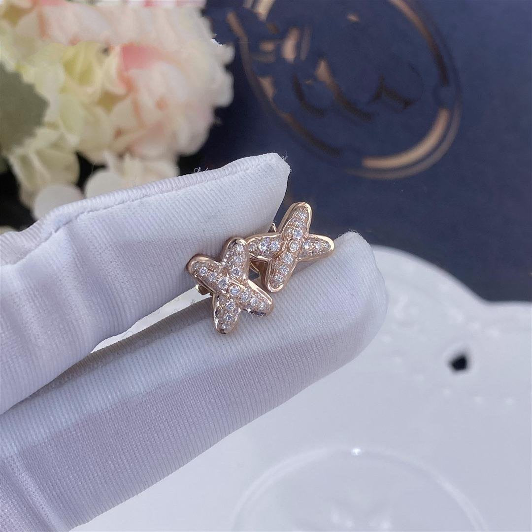 [BIJOUX]JEUX DE PINK GOLD DIAMOND EARRINGS