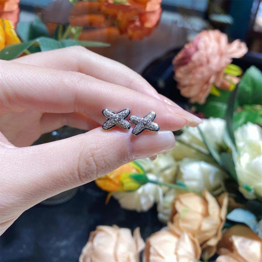 [BIJOUX]JEUX DE SILVER DIAMOND EARRINGS