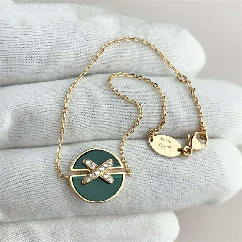 [BIJOUX]JEUX DE ブレスレット マラカイト ピンクゴールド ダイヤモンド