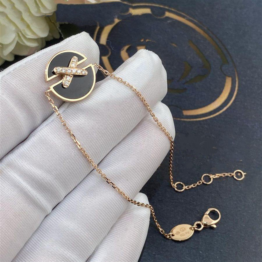 [BIJOUX]JEUX DE ブレスレット オニキス ピンクゴールド ダイヤモンド