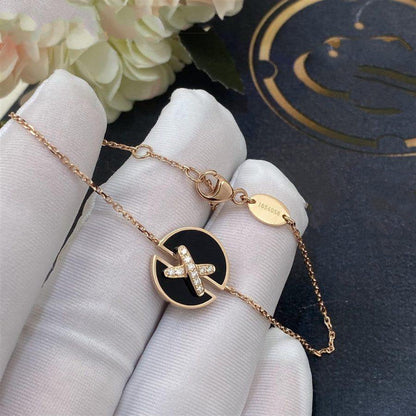 [BIJOUX]JEUX DE ブレスレット オニキス ピンクゴールド ダイヤモンド