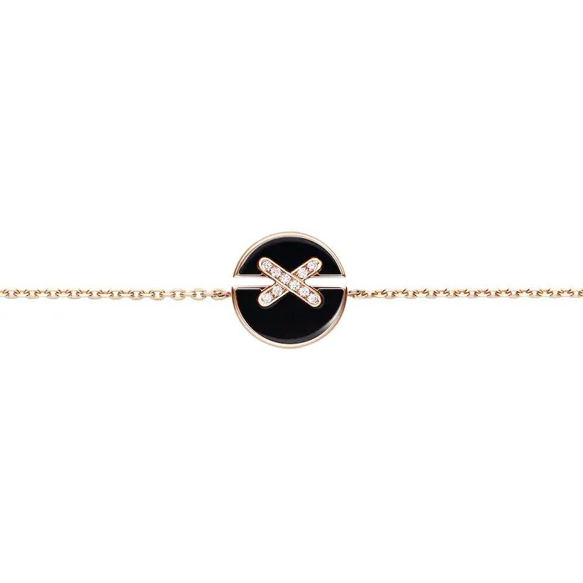 [BIJOUX]JEUX DE BRACELET ONYX OR ROSE DIAMANT