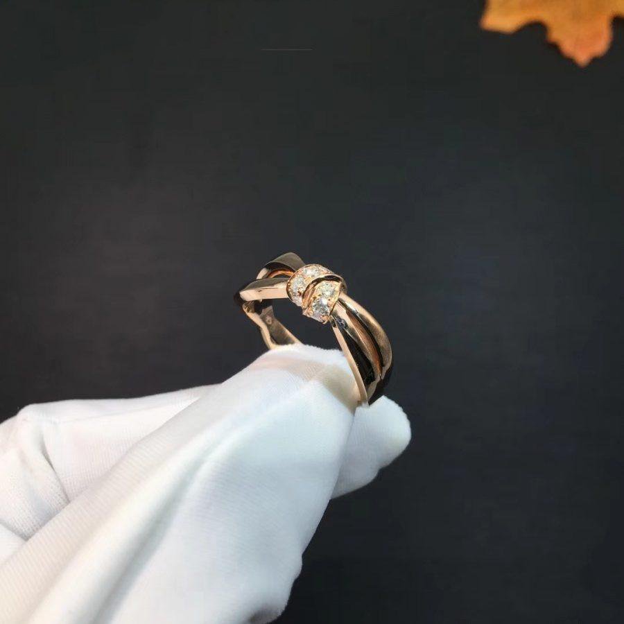 [BIJOUX]BAGUE LIENS OR ROSE DIAMANT