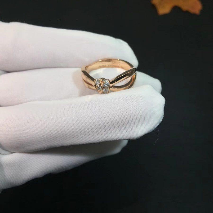 [BIJOUX]BAGUE LIENS OR ROSE DIAMANT