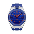 Oak Pop Dark Blue Steel Silicone Strap