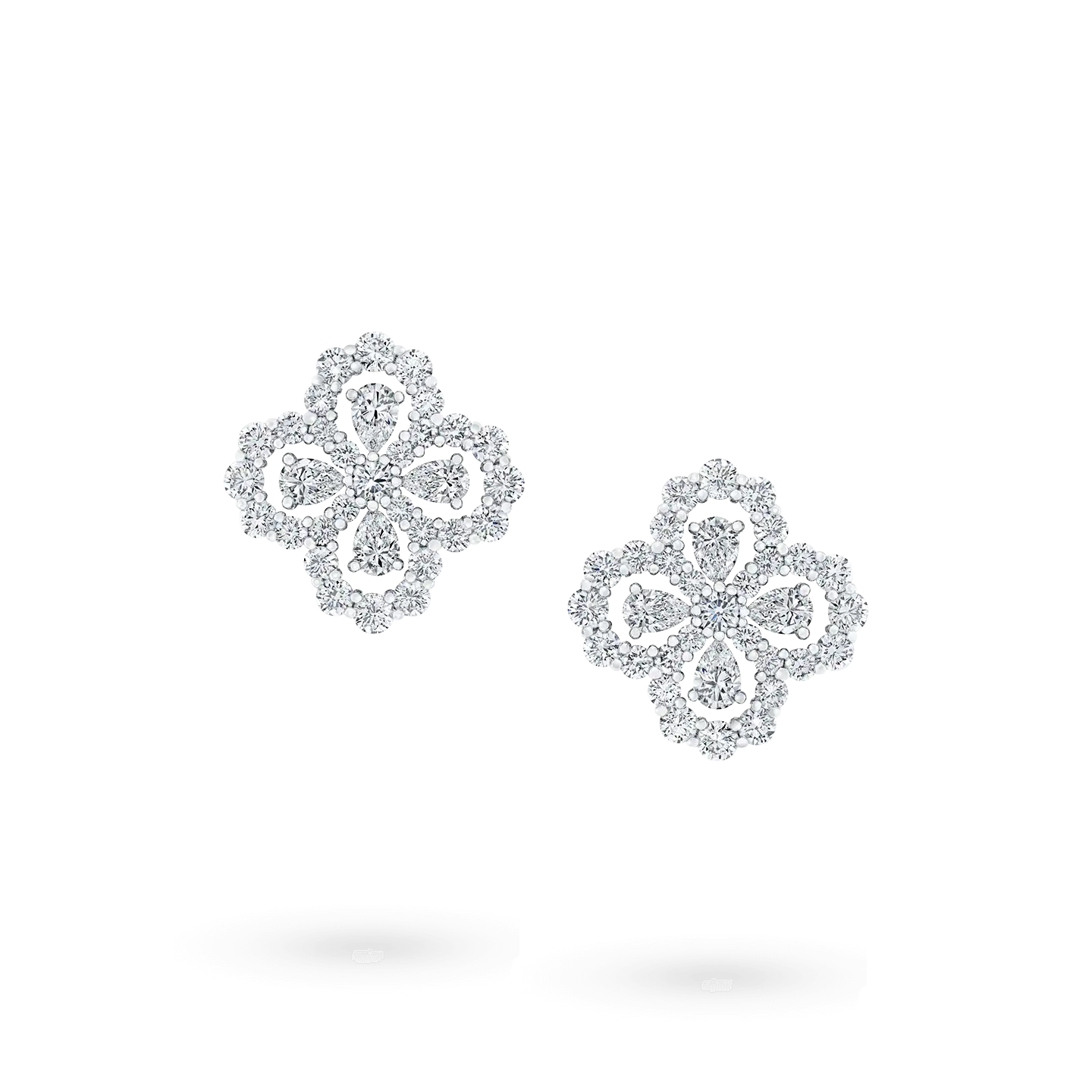 [BIJOUX]LOOP EARRINGS FULL MOTIF DIAMOND 16MM SILVE