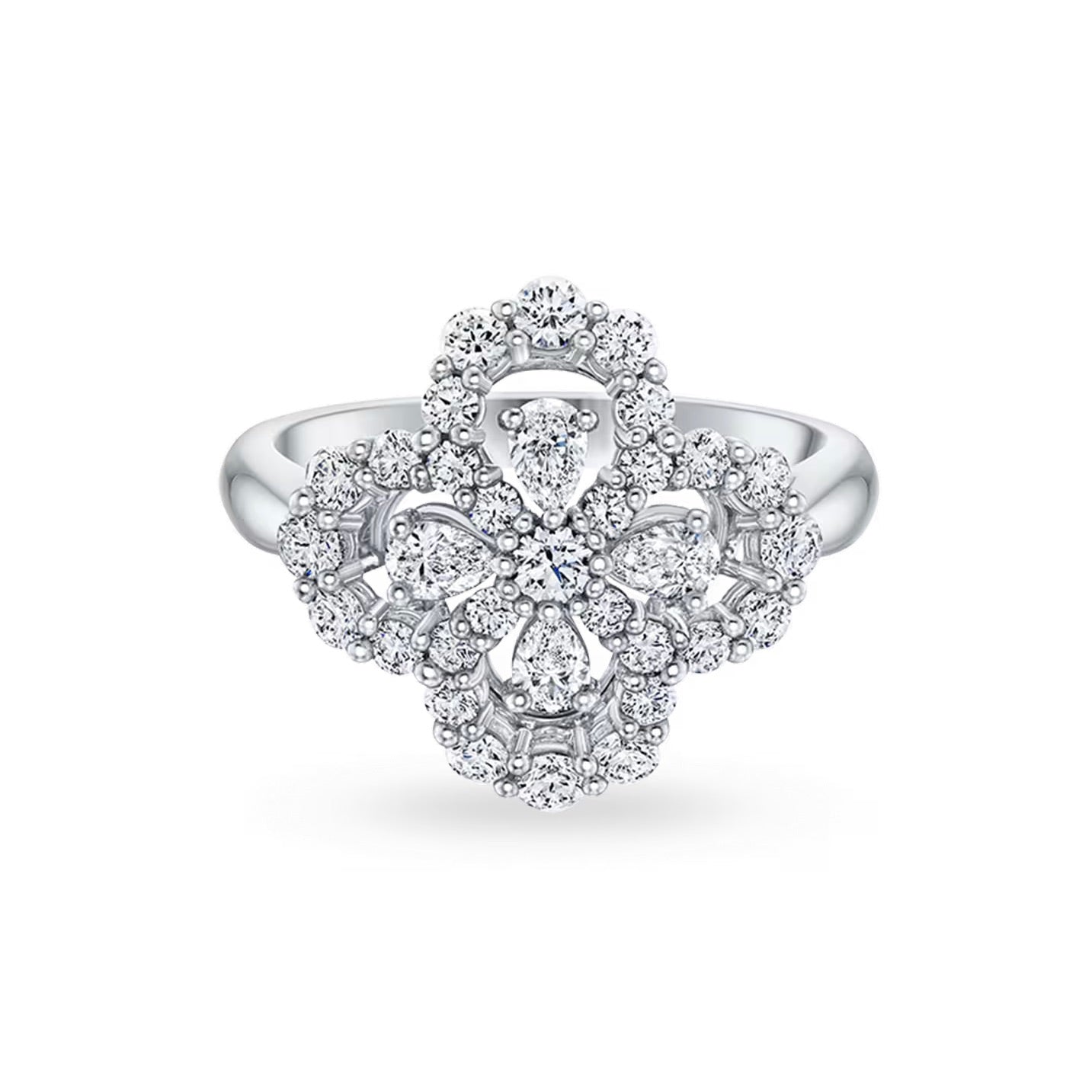 [BIJOUX]LOOP RING FULL MOTIF DIAMOND 16MM SILVER