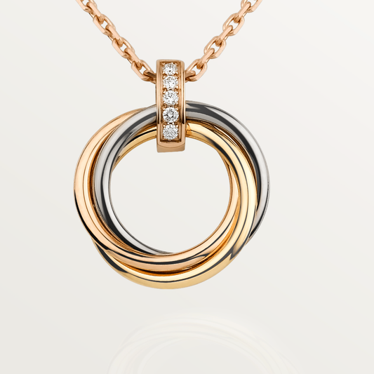[BIJOUX]TRINITY NECKLACE GOLD  DIAMONDS