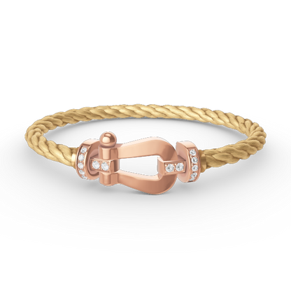 [BIJOUX]FORCE LARGE HORSESHOE HALF DIAMOND BRACELET ROSE GOLD