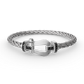 [BIJOUX]FORCE LARGE HORSESHOE BLACK DIAMOND BRACELET SILVER