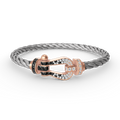 [BIJOUX]FORCE LARGE HORSESHOE BLACK WHITE DIAMOND BRACELET ROSE GOLD