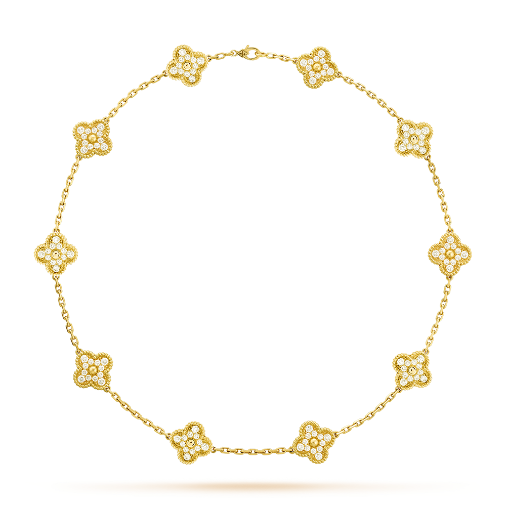 [BIJOUX]COLLIER DIAMANT 10 MOTIFS CLOVER