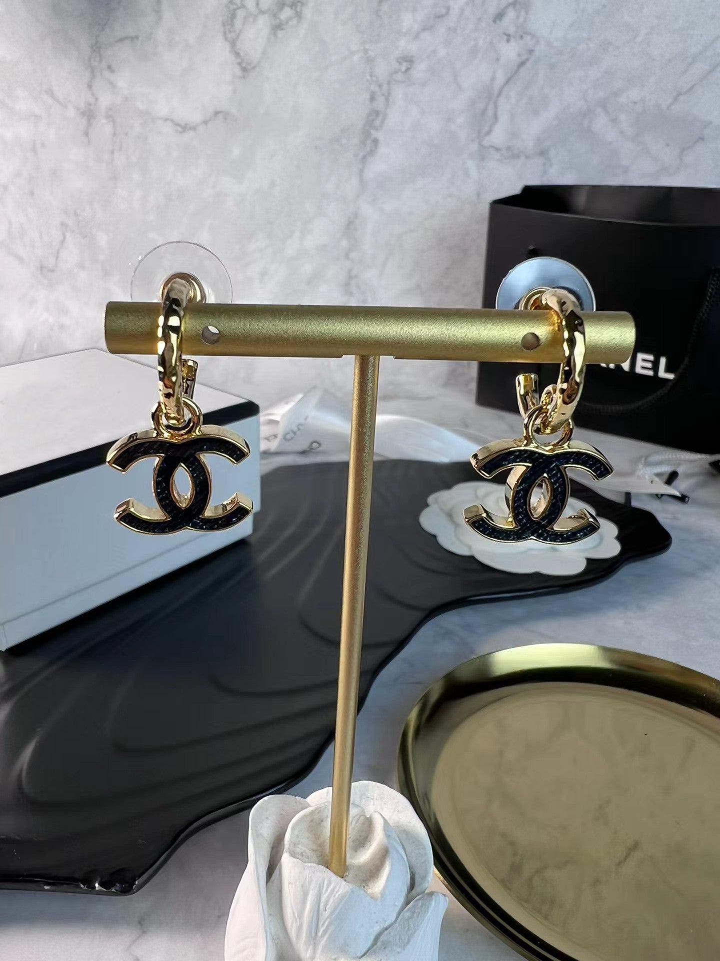 [Personalized] CC PENDANT EARRINGS