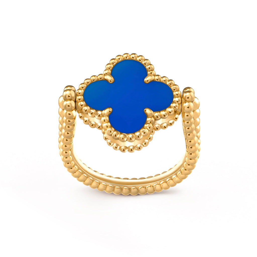 [BIJOUX]CLOVER RIVERSIBLE BLUE AGATE RING