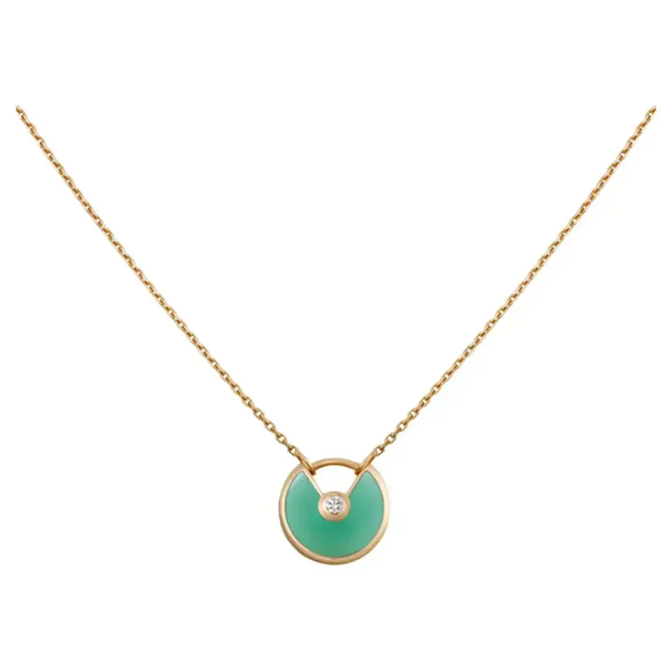 [BIJOUX]AMULETTE GOLD MALACHITE NECKLACE