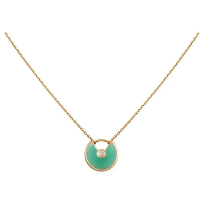 [BIJOUX]AMULETTE GOLD MALACHITE NECKLACE