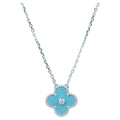 [Topon]CLOVER 15MM DIAMOND SVRES PORCELAIN  NECKLACE SILVER