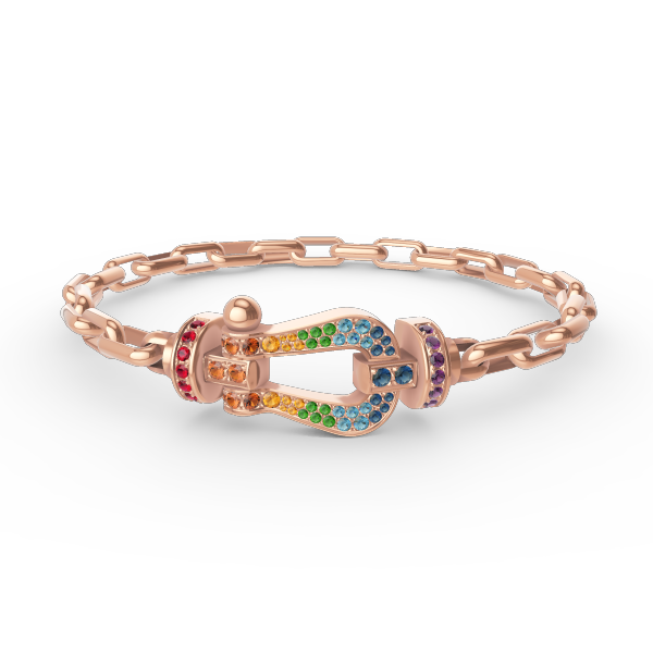 [BIJOUX]BRACELET MÉTAL FERMOIR FER FER À CHEVAL LARGE FORCE
