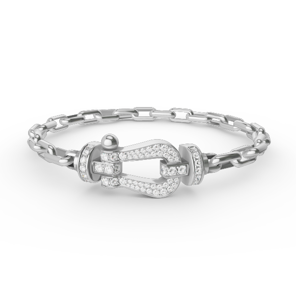[BIJOUX]BRACELET MÉTAL FERMOIR FER FER À CHEVAL LARGE FORCE