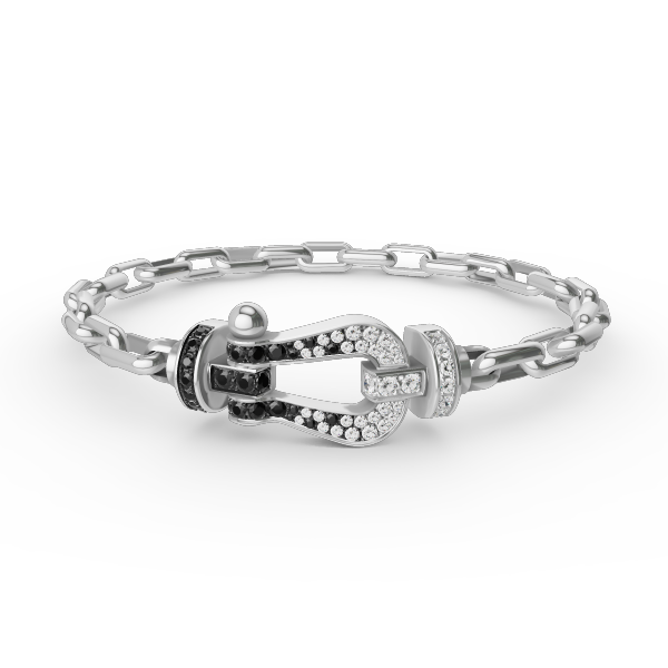 [BIJOUX]BRACELET MÉTAL FERMOIR FER FER À CHEVAL LARGE FORCE
