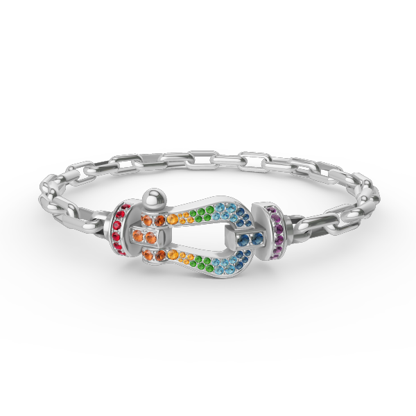 [BIJOUX]BRACELET MÉTAL FERMOIR FER FER À CHEVAL LARGE FORCE