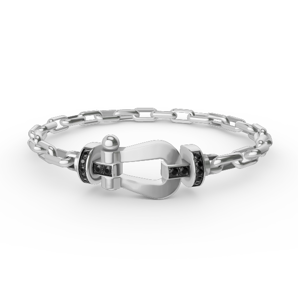 [BIJOUX]BRACELET MÉTAL FERMOIR FER FER À CHEVAL LARGE FORCE