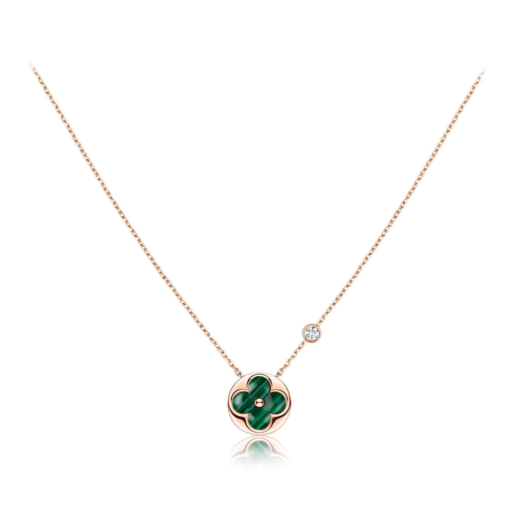 [BIJOUX]SUN PEDANT PINK GOLD 1 DIAMOND NECKLACE