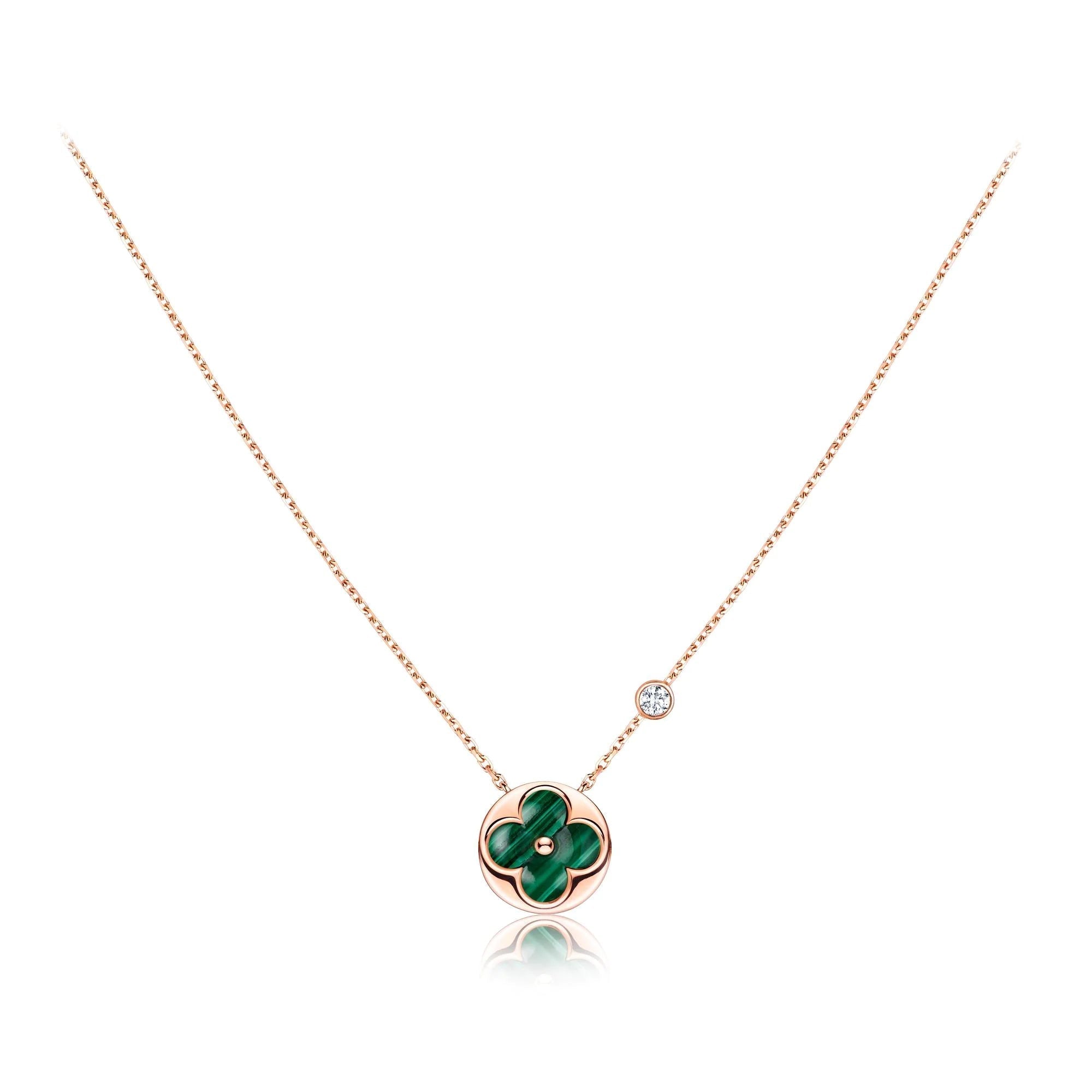 [BIJOUX] COLLIER PENDENTIF SOLEIL OR ROSE 1 DIAMANT