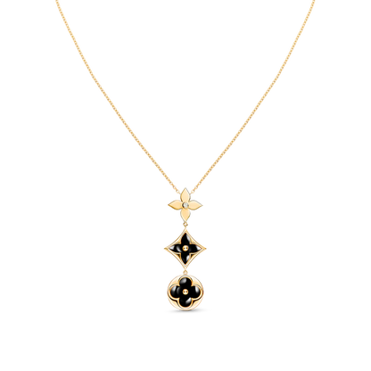 [BIJOUX]STAR AND SUN ONYX PINK GOLD NECKLACE