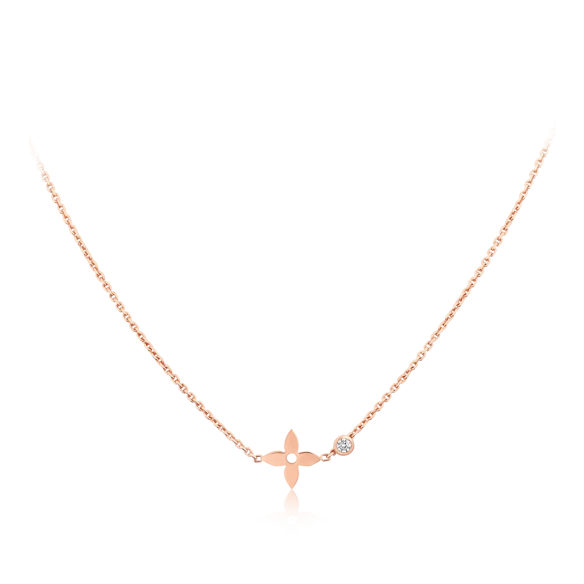 [BIJOUX]PENDENTIF BLOSSOM OR ROSE ET DIAMANT