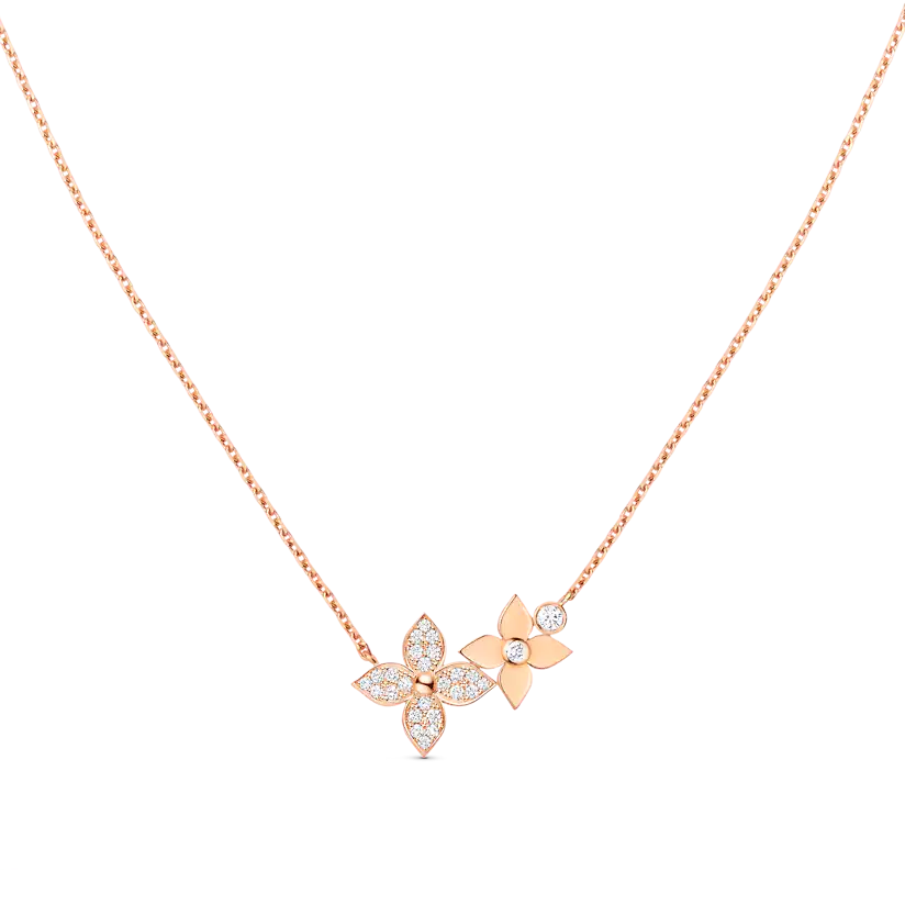 [BIJOUX]STAR BLOSSOM NECKLACE PINK GOLD DIAMONDS