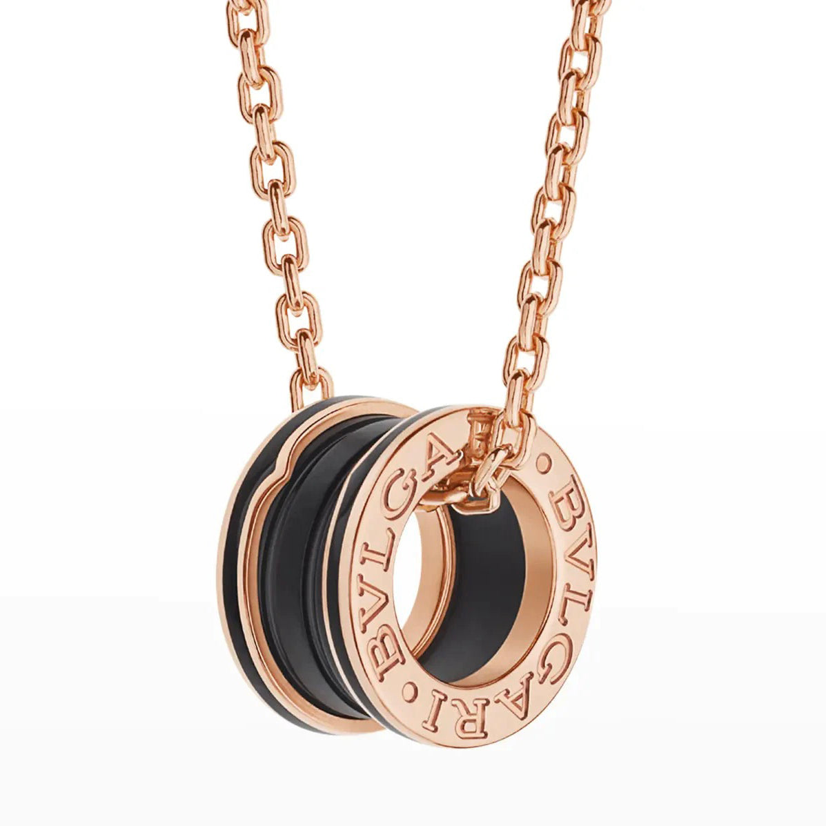 [BIJOUX]ZERO 1 BLACK CERAMIC PINK GOLD NECKLACE