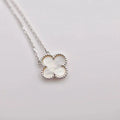 [Topon]CLOVER  15MM WHITE MOTHER-OF-PEARL SILVER