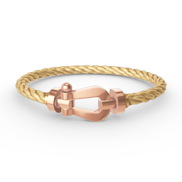 [BIJOUX]BRACELET FORCE LARGE FER A CHEVAL SANS DIAMANT OR ROSE