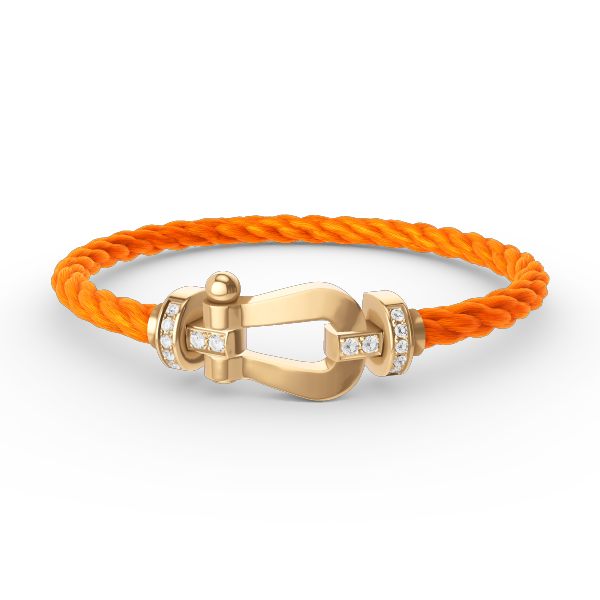 [BIJOUX]BRACELET FORCE LARGE FER A CHEVAL DEMI DIAMANT OR